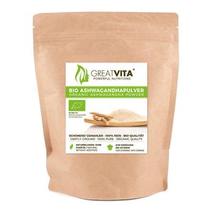 GreatVita | Ashwagandha Pulver 400g, 100% rein aus biologischem Anbau