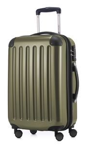 HAUPTSTADTKOFFER - Alex - Handgepäck Hartschalenkoffer Kabinen Gepäck für jede Airline, 4 Rollen, Erweiterbar, 55 cm, 42 Liter,Avocado