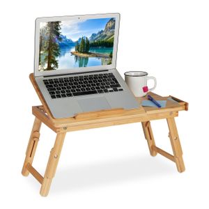 relaxdays Klappbarer Laptoptisch aus Bambus