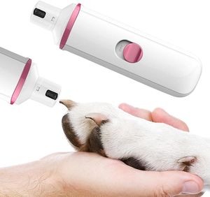 Krallenschleifer für Hunde, Superleise Hundekrallen Nagelknipser, USB-Aufladung Elektrischer Haustiere Krallenschleifer, schmerzlose Pfotenpflege Nagelschleifer für Hunde & Katzen -Rosa