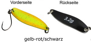 FTM Spoon Hammer Blinker 3,2g - Forellenblinker, Farbe:gelb-rot/schwarz
