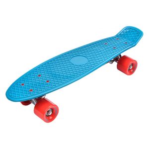 Deskorolka kompletna 22" Mini Cruiser Board Retro kompletna deska dla początkujących dzieci nastolatków dorosłych, 56x15cm Meteor turkusowy/czerwony/srebrny