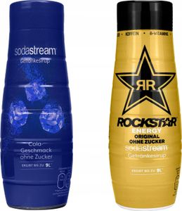 Sirup für SodaStream Cola Zuckerfreier + Rockstar Original Zero 440 ml, 2 Stück