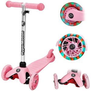 Dreirad Balance-Roller + LED-Räder, Kick-Scooter Laufrad für Kinder 3-5 Jahre in Rosa