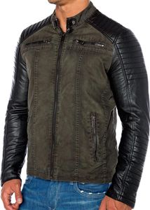 Red Bridge Herren Biker Jacke Kunst- Lederjacke Jacket Khaki XXL Red Bridge Herren Biker Jacke Kunst- Lederjacke Jacket Khaki XXL