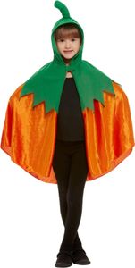 Roztomilý tekvicový plášť pre deti Halloween plášť oranžovo-zelený