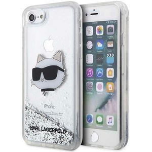 Karl Lagerfeld KLHCI8LNHCCS iPhone 7/8/ SE 2020/2022 Silver/Silver Hardcase Glitter Choupette Head pouzdro na mobilní telefon