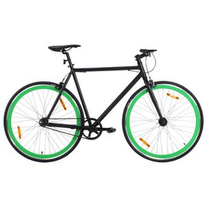 Design Fahrrad mit Festem Gang Schwarz und Grün 700c 51 cm, Hollandräder 2024 Neu