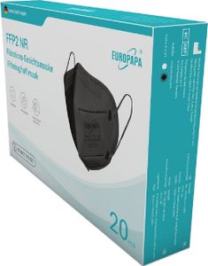EUROPAPA® FFP2 Masken Atemschutzmaske 5-Lagen Staubschutzmasken hygienisch einzelverpackt Stelle  EN149 Mundschutzmaske EU2016/425