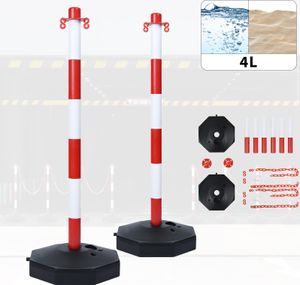 LZQ 2 ks bariérový sloupek plastový s 1,4m řetězem Parkovací sloupek Bollard Demarkace