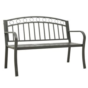 Hommie Gartenbank mit 1 Tisch 125 cm Stahl Grau