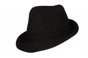 Kostüm Zubehör Gangster Hut Mütze schwarz Nadel Streifen Karneval Fasching