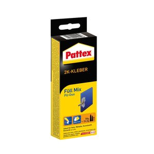 Pattex 2K-Kleber Füll-Mix, spaltfüllender 2-Komponenten Kleber zum Ausgleichen von Unebenheiten, bearbeitbarer und wasserfester Kleber mit hoher Beständigkeit, 1 x 80g