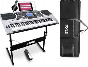 Pyle Keyboard mit 61 Tasten, Keybaord Piano für Anfänger, Digital Piano–Set Inkl. Klavier Ständer, Sustain-Pedal, Kopfhörer,Notenablage & Wasserdichte Pyle Keyboard mit 61 Tasten, Keybaord Piano für Anfänger, Digital Piano–Set Inkl. Klavier Ständer, Sustain-Pedal, Kopfhörer,Notenablage & Wasserdichte