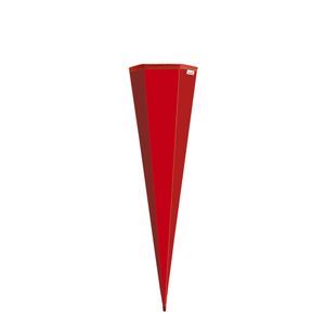 Schultüten-Rohling zum Basteln rot - 85 cm 6-eckig - mit Rot(h)-Spitze ohne Verschluss