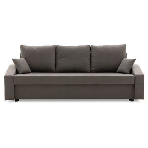 Couch HEWLET PLUS mit Schlaffunktion - Schlafcouch mit Bettkasten MIKRO 27 GRAU