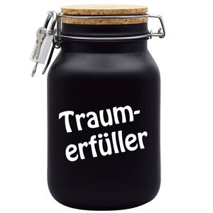 Spardose Geld Geschenk Ideen Traumerfüller Schwarz Größe XXL 3 Liter