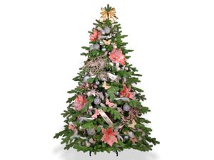 Geschmückter künstlicher weihnachtsbaum mit 89 Stk Kugeln NOBLESA 150 cm mit Metallständer