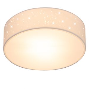 Monzana Deckenlampe Sternenhimmel Stoff Rund E27 Deckenleuchte Stoffdeckenleuchte Stoffdeckenlampe Schlafzimmer Wohnzimmer, Größe/Farbe:30cm Weiß