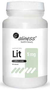 ALINESS Lithium 5 mg - Lithium-Orotat - organische Form von Lithium - Nährungsmittel hilfreich bei der Verbesserung der Stimmung, Gedächtnis - 100 Tab
