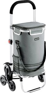 In And OutdoorMatch Einkaufstrolley Yadira - 100 x 45 x 36 cm - Dunkelgrau - rutschfester Griff - faltbar - 41 Liter