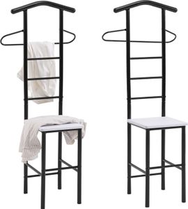 Herrendiener JIVO Kleiderständer Garderobenständer im 2er-Set, Metall schwarz und MDF in weiss Herrendiener JIVO Kleiderständer Garderobenständer im 2er-Set, Metall schwarz und MDF in weiss