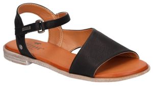 Mustang Damen Sandale breiter Riemen asymmetrisch Klettverschluss 1388-807, Größe:38 EU, Farbe:Schwarz