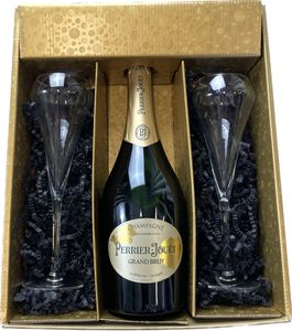 Geschenkbox Champagner Perrier Jouët - Gold -1 Brut - 2 Champagnergläser CHEF & SOMMELIER