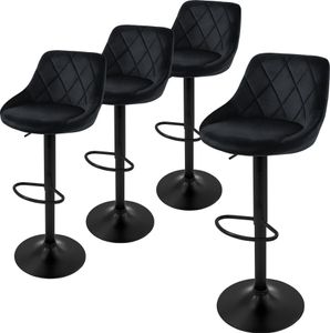 ML-Design 4er Set Barhocker Tresenhocker  360° drehbar, Gepolsterter Barstuhl mit Rückenlehne und Fußstütze, 62-82 cm