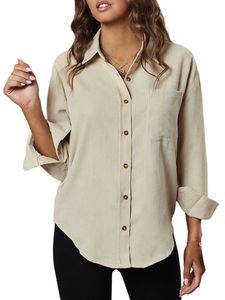 Damen Winter Jacke Übergangsjacken Mantel Warme Langarmshirt Bluse Hemdjacke Winterjacke Beige,Größe:EU