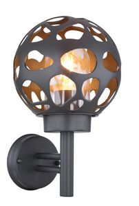 Globo Lighting Außenleuchte Edelstahl anthrazit, Aluminium Druckguss anthrazit, Kunststoff klar, IP44, BxH: 200x327mm, AL: 225mm, exkl. 1x E27 LED 15W 230V