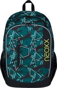 neoxx Schulrucksack mit Laptopfach Flow School Backpack Flash Yourself petrol