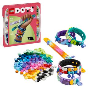 LEGO 41807 DOTS Armbanddesign Kreativset, 5in1 DIY Schmuck-Bastelset mit Mosaik-Steinen in kosmischen und sommerlichen Farben für Freundschaftsarmbänder und Accessoires für Kinder