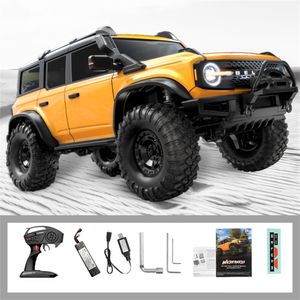 HB Toys 1/10 RTR Brushless Ferngesteuertes Auto, Schnelle RC Autos, Max. 18km/h, ​​RC Offroad RC Truck mit 1 Lipo Akkus für Jungen, Gelb