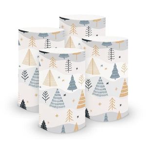 itenga 6x Windlicht klein Tannenbäume für Weihnachten Winter Advent, 10,0 cm