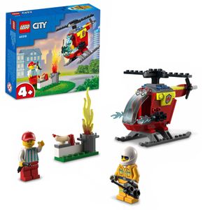 LEGO 60318 City Feuerwehrhubschrauber Feuerwehr-Spielzeug für Jungen und Mädchen ab 4 Jahren mit Feuerwehrmann und Startbaustein