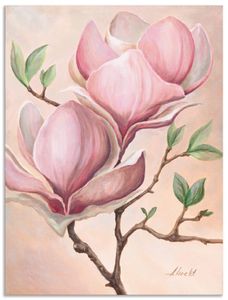 ARTland Wandbild Alu für Innen & Outdoor Magnolienblüten Größe: 90x120 cm