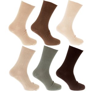 Pánske bambusové ponožky / pracovné ponožky, extra mäkké, 6-pack MB219 (39-45 EU) (olivová/béžová/krémová)