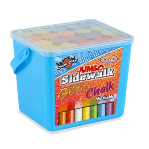 Chalk City Glitzernde Gehweg-Kreide für Kinder – 7 Farben in 20 Stück - Waschbare, ungiftige Jumbo-Kreide – Kinder und Kleinkinder Outdoor-Kreide