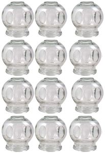 12er SET Schröpfgläser ø 7 cm Höhe 8 cm Innendurchmesser ca. 4,3 cm Schröpfen aus Glas (Feuerschröpfen) Vakuum Massage - Glass Cupping