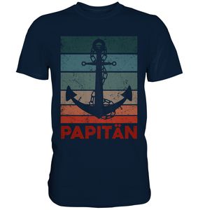 Papitän Segel Papa Kapitän Vatertag Bootfahrer Vater T-Shirt – Navy / XL