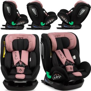 MoMi URSO Auto Kindersitz - 40-150cm, Bis 36kg,  I-SIZE, ISOFIX - Schwarz/Rosa