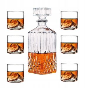 7 Pc Kristallglas Whisky Dekanter mit Trinkgläser bar Geschenk Wein Präsentation 