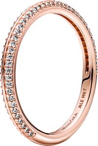 Pandora Me Pave Ring 189679C01 Stackable 14k Rose Gold-plated clear cubic Zirkonia Damenring 19