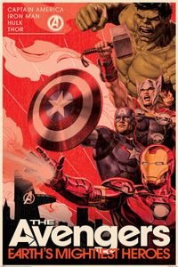 The Avengers Poster - Hulk, Thor, Iron Man, Captain America (91 x 61 cm)