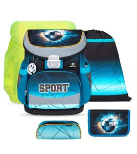 Mini-Fit Fire Footbal Schulranzen Set 5-teilig mit extra Regenschutz