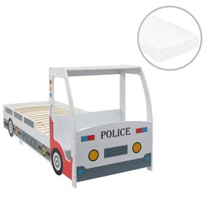vidaXL Polizeiauto-Kinderbett mit Matratze 90x200 cm 7 Zone H2 H3