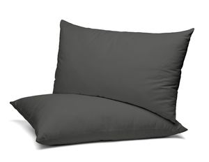 BEAUTEX 2er Set Kissenbezug,(40x80 cm, Dunkelgrau) Kissenhülle aus gekämmter Baumwolle, Premium Jersey 160g/m², Größe und Farbe wählbar