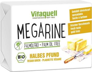 Vitaquell MEGARINE Halbes-Pfund Veganes Streichfett Fettgehalt 60% -- 250g