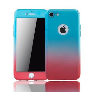 Apple iPhone 6 / 6s Plus Handy Hülle Schutz-Case Panzer Schutz Glas Blau / Rot